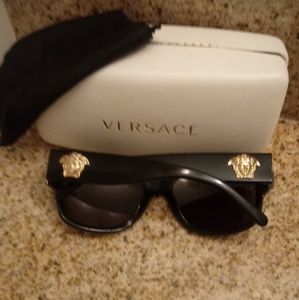 Versace Sunglasses with Versace case & rag